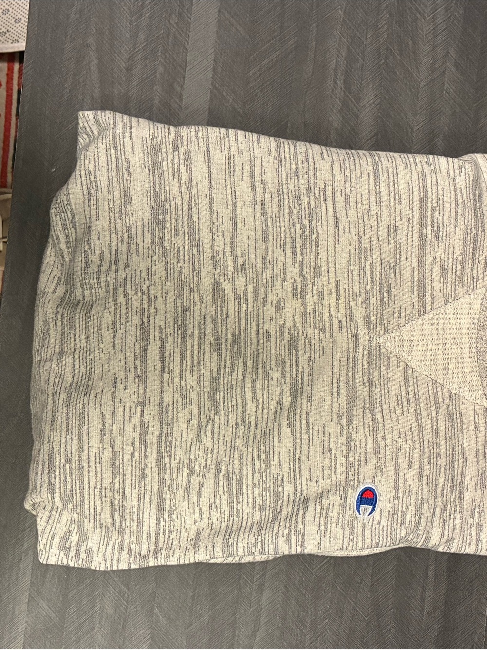 Champion Heather Gray Pullover Sweatshirt with Logo Patch